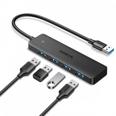 Ugreen hub USB 3.0 para 4 portas USB 3.0 5Gbps preto