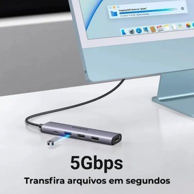 Ugreen hub USB Tipo-C para 4 portas USB-A 3.0