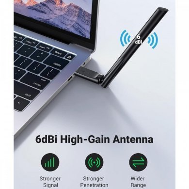 Ugreen adaptador USB 2.0 Wireless AC650 dual band 6dBi