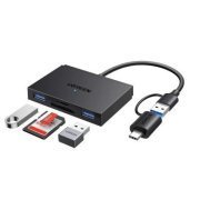 Ugreen hub USB 3.0/USB-C para 2x USB 3.0 1x Micro SD 1x SD Transferência dados até 5Gbps, compatível com Windo