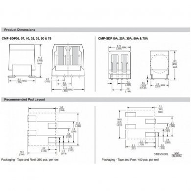 CMF-SDP50-2 Fusivel ressetavel CMF-SDP50 PPTC ceramico (Kit 5x)