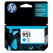 Cartucho HP 951 Ciano 8,5ml Rendimento Aprox.: 1.000 páginas, Compatível com: HP Officejet Pro 8100, Pro 8600, Pro 8600 Plus