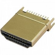 Conector HDMI macho 19 pinos 180 graus para solda 