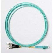 CORDAO DUPLEX MULTIMODO LC/SC-UPC 5M om3 2 fibras 50/125 SC para ST polimento UPC, cor acqua 5 metros