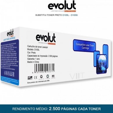 Evolut toner compativel D105L p/ impressora samsung