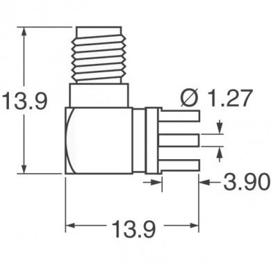 CONREVSMA002 LINX Conector RP-SMA Femea Angulo para PCB