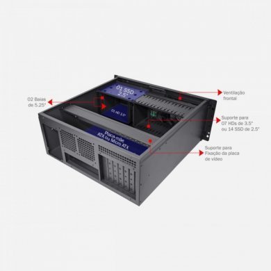 CR-S450 Kmex Gabinete Servidor Rack 19 polegadas 4U ATX