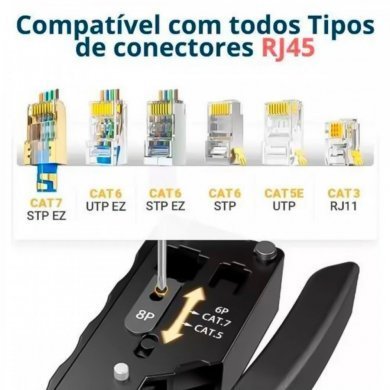 Alicate de Crimpagem RJ45 EZ de Passagem CAT5/6/7
