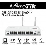 Mikrotik Switch Router 24 Portas Gigabit LCD Ram 128MB 2.4Ghz 1 Porta SFP Wireless Case PSU 600Mhz RouterOS L5