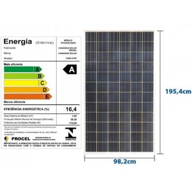 CS6X-315P Painel Solar Canadian 315W 6 Polegadas
