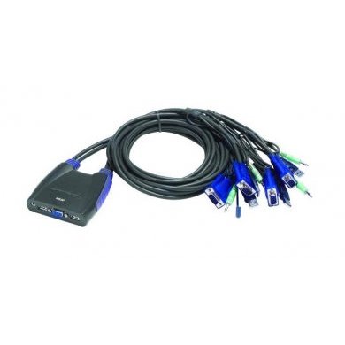 CS-64U ATEN Switch KVM 4 CPU USB C/ Audio 4 Cabos