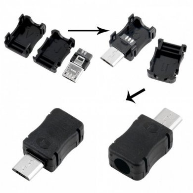 CS-MUSB Conector Micro USB Macho Aereo Solda
