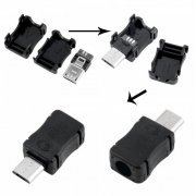 Foto de CS-MUSB Conector Micro USB Macho Aereo Solda USB 5 Pin T Port Male Plug Socket Connector Plastic