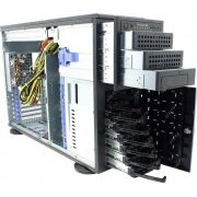 Supermicro Gabinete Server 4U Torre EATX 8 Baias 3.5 SAS/SATA HOT-SWAP, 2x Fonte Redundante 800W, Suporta CPU Intel Xeon Dual