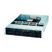 Chassis Server Supermicro Rack 2U 2 Fontes Redundante 740W, 8x Baias 3.5 Hot-Swap SAS/SATA, Suporta CPU Intel Dual e Single ou AMD, 3