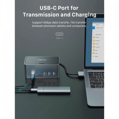 Cabletime Dockstation 16 em 1 2x USB-C 3x HDMI 4K