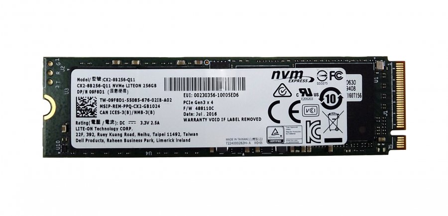 CX2-8B256-Q11 DELL Lite-ON SSD M.2 256GB NVMe PCIe Gen3 x4