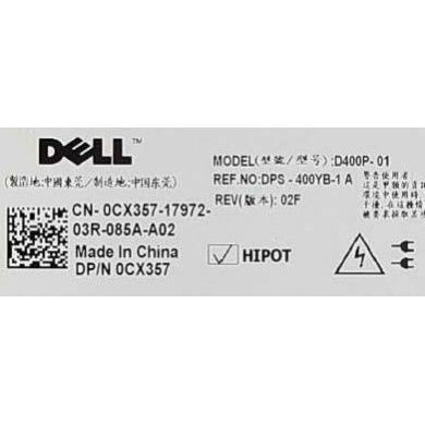 CX357 DELL Fonte Redundante 400W D400P-01