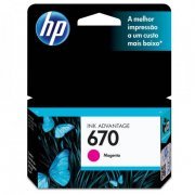 Cartucho de Tinta HP 670 Magenta 4ML Rendimento Aproximado 300 páginas Compatibilidade Impressoras Deskjet Ink Advantage 5525, 4615 e 46