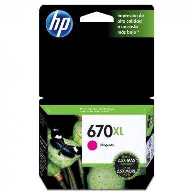 CZ119AB Cartucho de Tinta HP 670XL Magenta 9ML