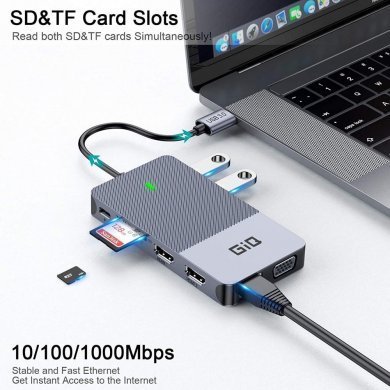 QGeem 11 in 1 USB 3.0 Dock Station HDMI VGA