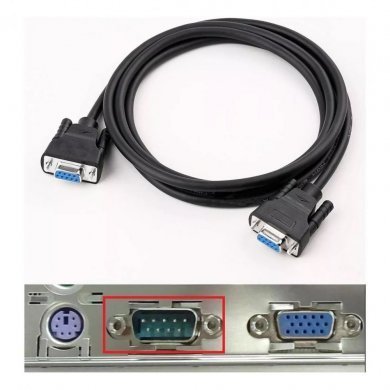 Cabo serial DB9 F/F 1.5m preto