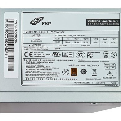 DC.50018.007 Fonte ATX 500W 80P Bronze para Acer Predator Orion 3000