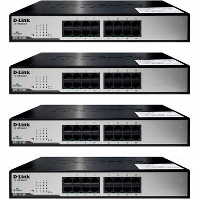 DES-1016D Kit 4x Switch D-Link 16x portas RJ45 10/100Mbps