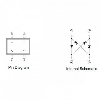 DF10S 10x Ponte de Diodos 1000V 1A SMD S-DIP4