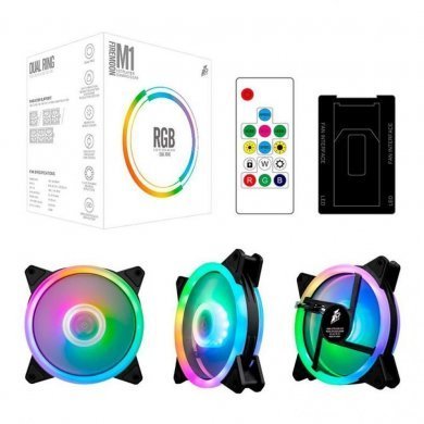 DF1402512SEMN Kit 3x Fan Firemoon M1-Plus Dual Ring ARGB