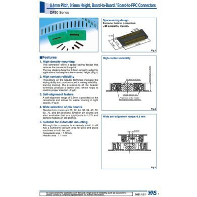 DF30FC-24DS-0.4V(81) 5x Conector SMD Board to Board 24P pitch 0.4mm