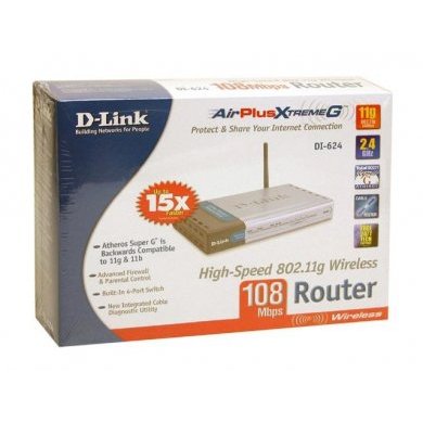 Roteador Wireless G D-Link DI-624 108Mbps - 1x WAN + 4x LAN 10/10