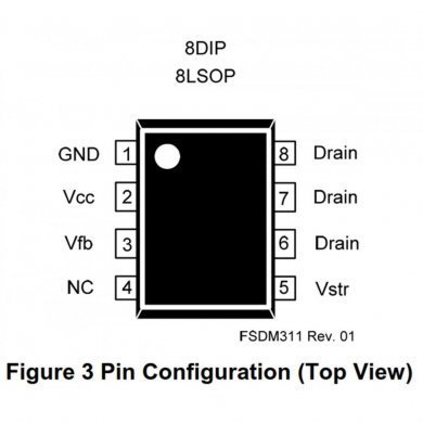 DM311 CI FSDM311 FPS PWM SenseFET DIP8 (Kit 3x und)