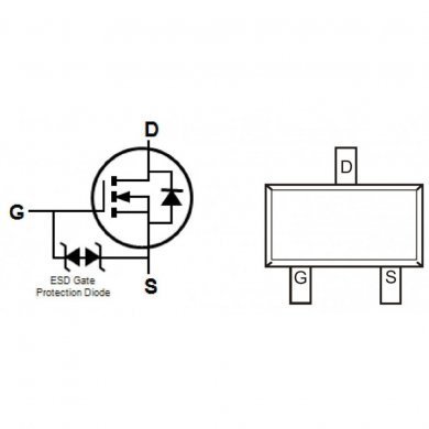 Mosfet NAIE8 N-ch 20V 630mA SOT523 SMD (Kit 10x un)