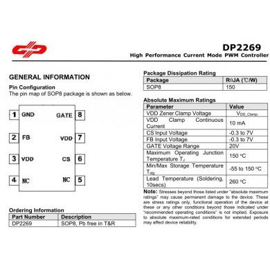 DP2269 High Performance Current Mode PWM Controller