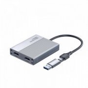 Hagibis adaptador USB 3.0 2x HDMI 4K 60Hz com adaptador USB C compatível com Macbook M1/M2