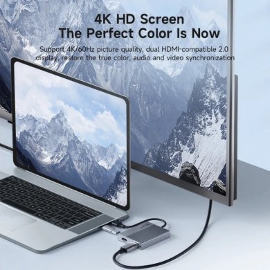 Hagibis adaptador USB 3.0 2x HDMI 4K 60Hz