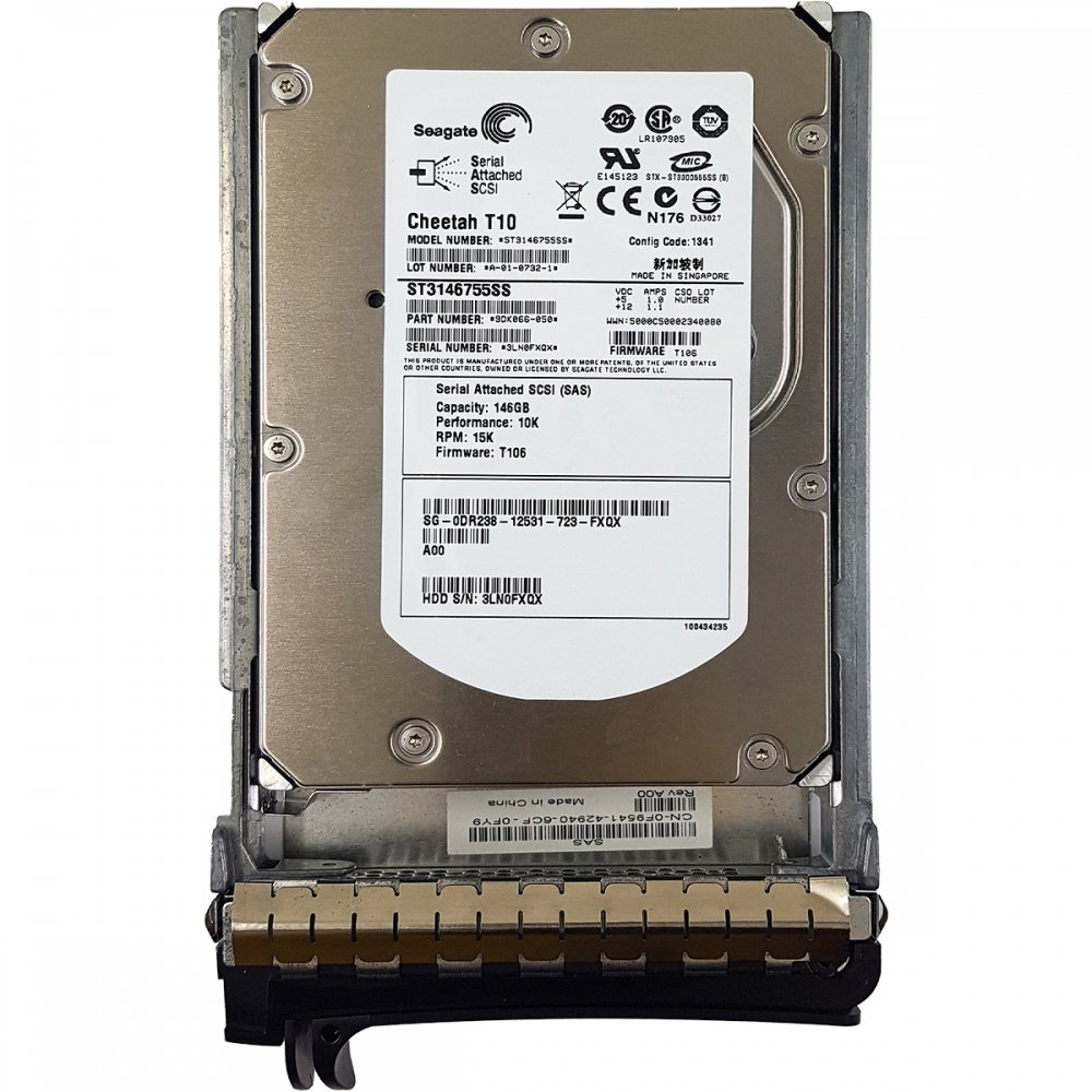 DR238 DELL HD ST3146755SS 146GB SAS 10K 3.5 Cheetah T10
