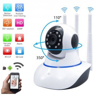 DS11444 Câmera IP PAM/TILT HD 3 antenas com IR 1/4 CMOS