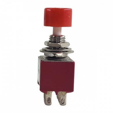 Chave Push Button 6T NA/NF 2A 250V botão vermelho
