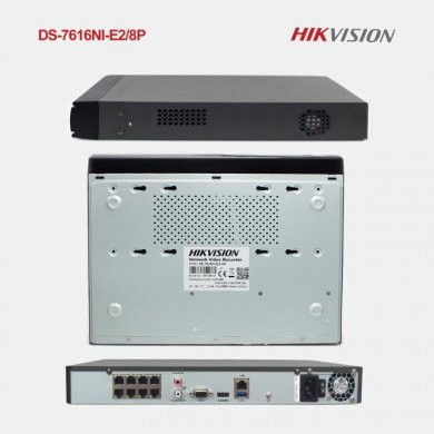DS-7616NI-E2/16P NVR HIKVISION 16CH 8 Portas PoE
