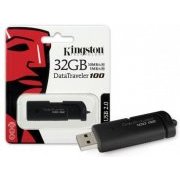 Pen Drive Kingston 32GB DataTraveler 100 G2, Cor Preto, Leitura: 10 MB/S | Gravação: 5 MB/S, Tamanho Compacto 