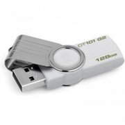 Pen Drive Kingston 128GB Data Traveler DT101G2 USB 2.0,Agora com urDrive, Sem risco de perder a tampinha, Bran