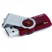 Pen Drive Kingston 8GB Data Traveler 101 USB 2.0 (Vermelho), Capacidade de Armazenamento: 8GB, Comunicação: US
