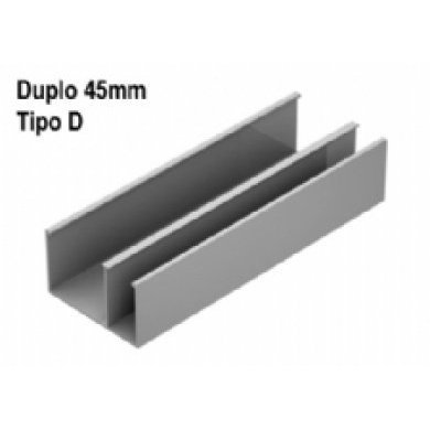 DT1444100 Dutotec PERFIL DUPLO 45MM TIPO D BRANCO LISO 3.0 MT