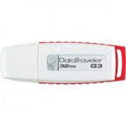 Pen Drive Kingston 32GB Data Traveler G3 USB 2.0  (Branco e Vermelho)