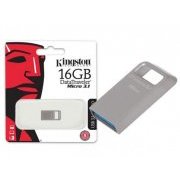 Pen Drive Kingston 16GB DataTraveler Micro 3.1 USB 3.0 Prata Metal