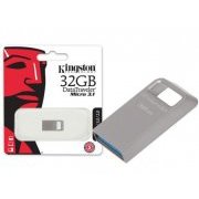 Pen Drive Kingston 32GB DataTraveler Micro 3.1 USB 3.0 Prata Metal