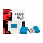 Pen Drive Kingston DT Micro 8GB Azul Taxa de transferência: 10 MB/s, Fácil de usar, basta conectar em uma port