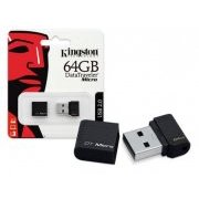 Pen Drive Kingston DT Micro 64GB Preto Basta conectar em uma porta USB